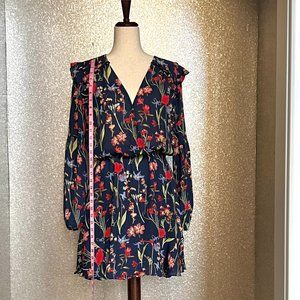 Parker, Long Sleeve Floral Dress, Size Large.